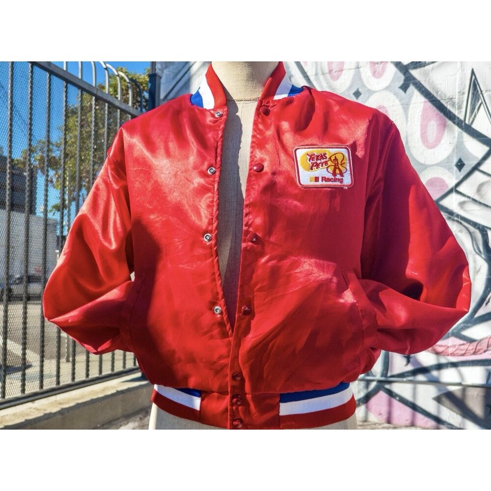 TEXAS PETE RACING Vintage Bomber Jacket Red Size Medium